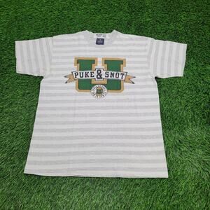Vintage 90s Puke-&-Snot University Shirt Large 22x27 Gray White